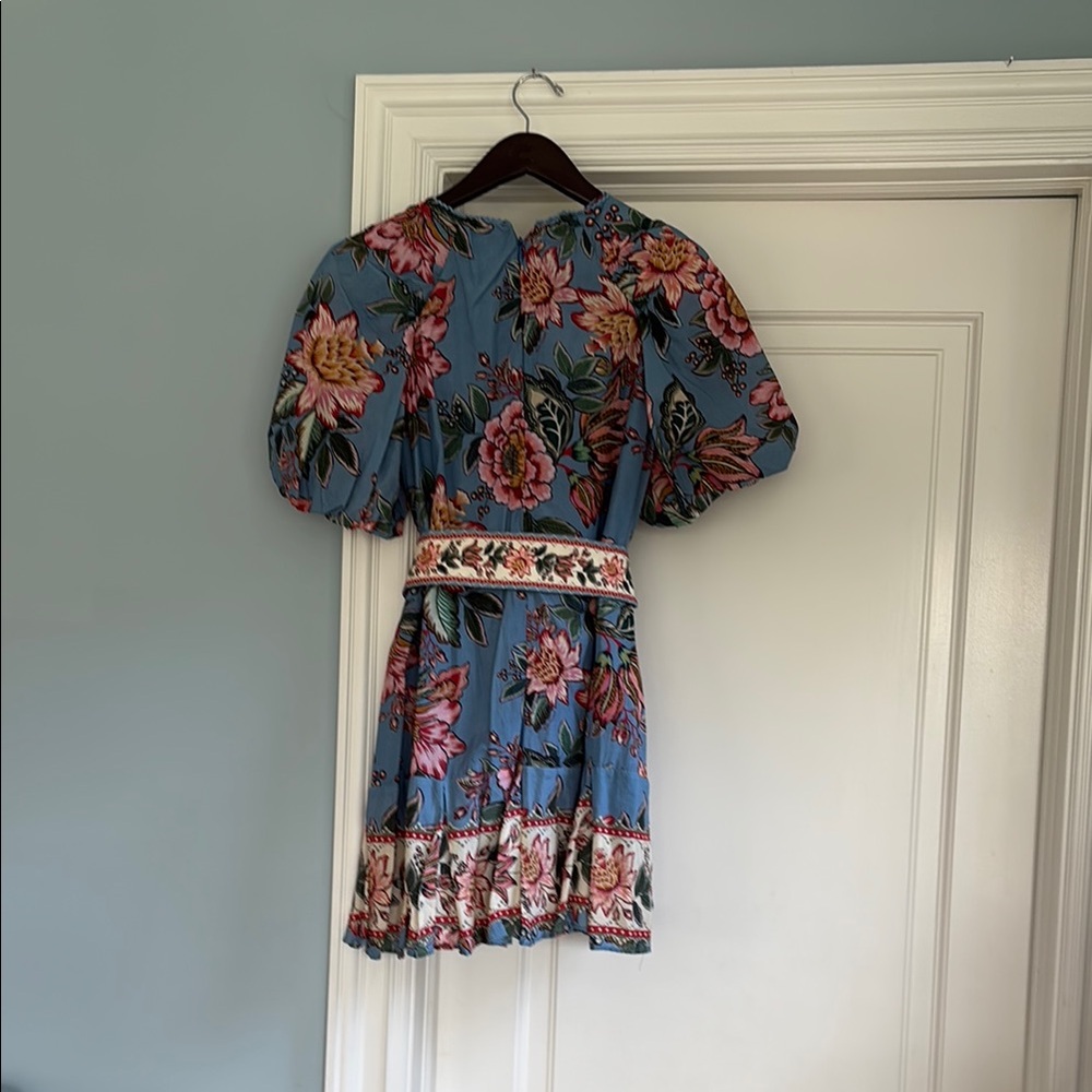 Farm Rio Puff Sleeve Belted Mini Sundress - Picture 7 of 11